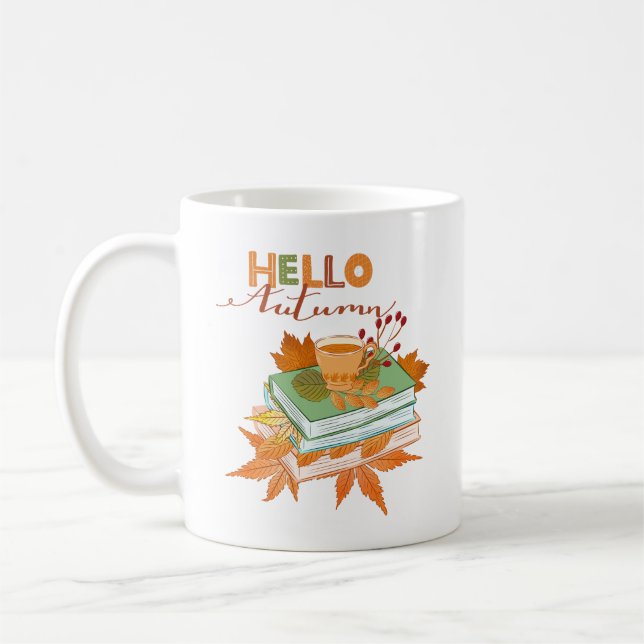 Taza De Café Hola Otoño Mug Cosy Fall Coffee Tea Cup (Izquierda)