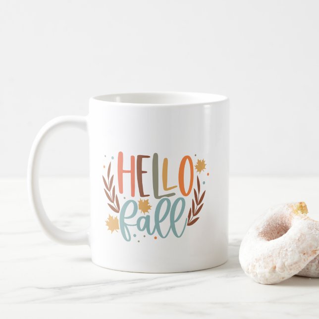 Taza De Café Hola otoño otoño (Con donut)