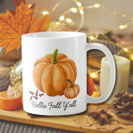 Taza De Café Hola otoño Y'all Pumpkin Spice Cosy otoño
