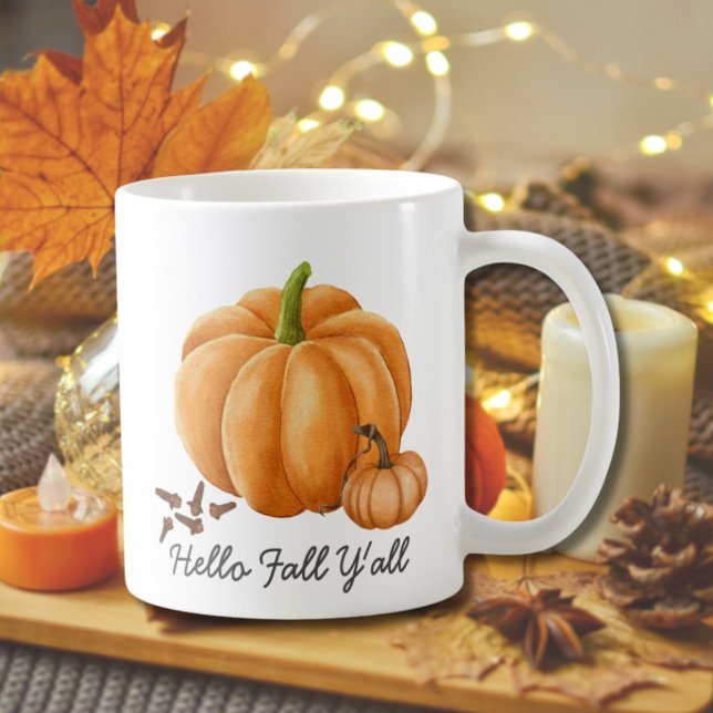 Taza De Café Hola otoño Y'all Pumpkin Spice Cosy otoño (Hello Fall Y'all Pumpkin Spice Cosy Autumn Coffee Mug
)