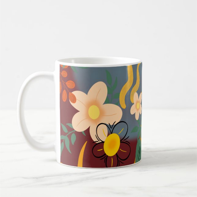 Taza De Café Hola Primavera Hora de la Felicidad, Floral Tropic (Izquierda)