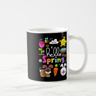 Taza De Café Hola Primavera Y Día De Pascua 2025 Conejo Conejo 
