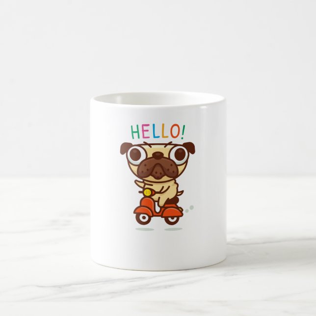 Taza De Café Hola Pug (Centro)