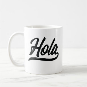 Taza De Café Hola Script (negro)