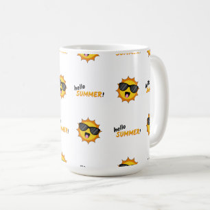 Taza De Café Hola Sol de verano con gafas de sol