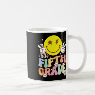 Taza De Café Hola sonrisa hippie de quinto grado Cara sonriente
