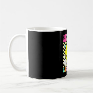 Taza De Café Hola sonrisa retro de primer grado cara de vuelta