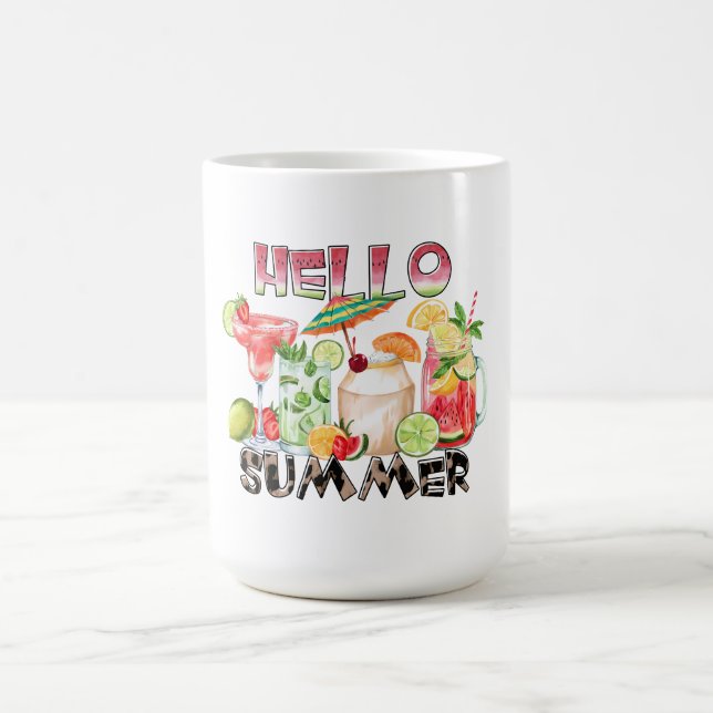 Taza De Café Hola Summer Tropical Drinks Mug - Vibe Refrescante (Centro)