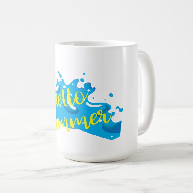 Taza De Café Hola Summer, Waves Graphic, Guay White (Anverso derecho)