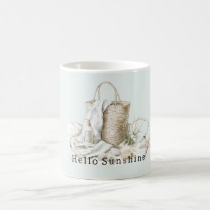 Taza De Café Hola Sunshine Mint Bolsas de Caracoles de Playa Es