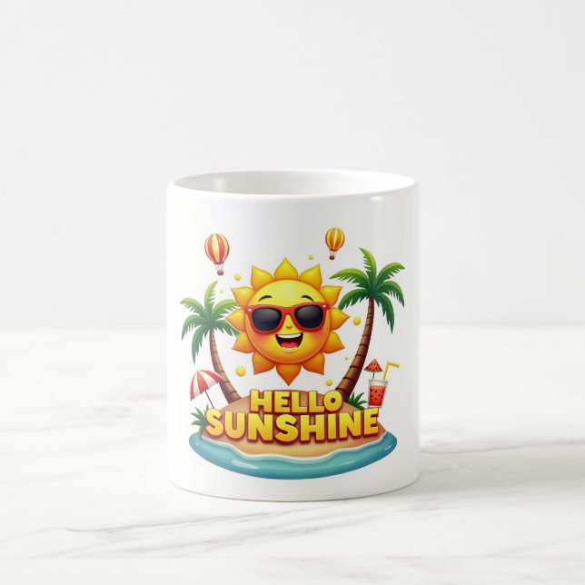 Taza De Café Hola Sunshine Personalizado Tropical Mug (Centro)