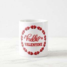 Taza De Café Hola Valentine con El día de San Valentín de coraz