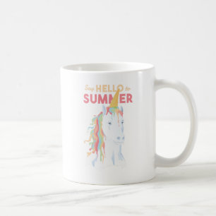 Taza De Café Hola Verano UNICORNIO Lindo Arcoíris Kawaii Divert