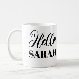 Taza De Café Hola y tu nombre