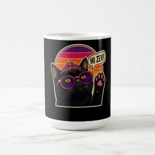 Taza De Café Hola Zev! Gafas de sol Princesa Gato Negro Retro S