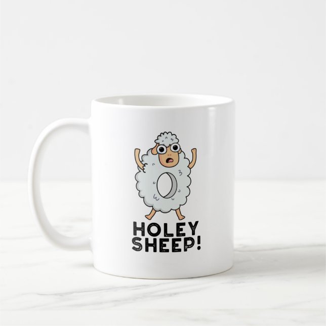 Taza De Café Holey Sheep Funny Animal Pun (Izquierda)