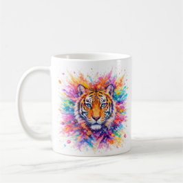 Taza De Café Holi Festival Tiger Watercolor Artistic Mug