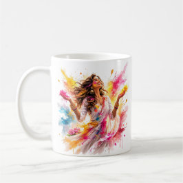 Taza De Café Holi Festival Woman