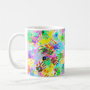 Taza De Café holiES - manos salpicaduras patrón de grifo de col