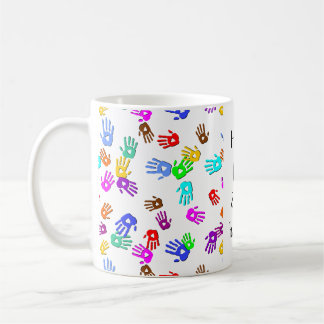 Taza De Café holiES - patrón de color manos 1 + tu trasero.