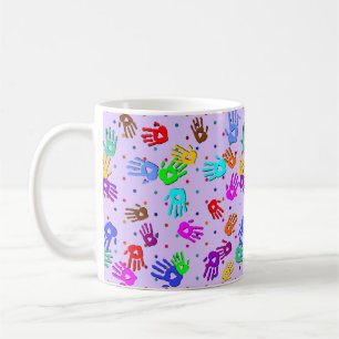Taza De Café holiES - puntos de mano coloreado patrón 1