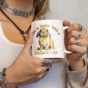 Taza De Café Holland Lop Bunny Dueño Rentador de café