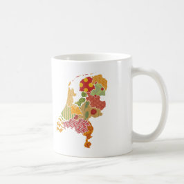 Taza De Café Holland Province Map Bohemian Patchwork Style