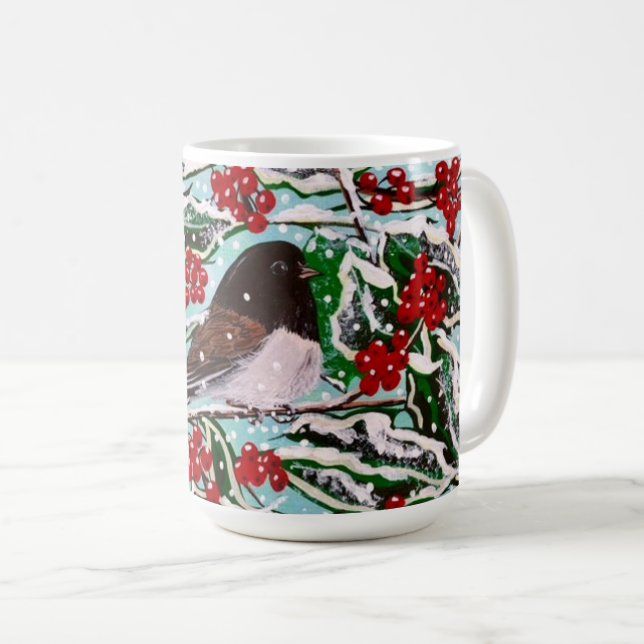 Taza De Café Holly Berry Junco Cup (Anverso derecho)