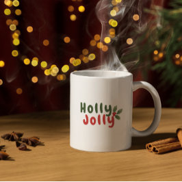 Taza De Café Holly Jolly - Fiesta festiva con icono holly