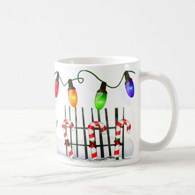 Taza De Café Holly Jolly Snowman PERSONALIZADO (Derecha)