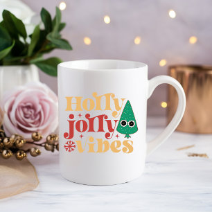 Taza De Café Holly jolly vibes Bebiendo café Mug