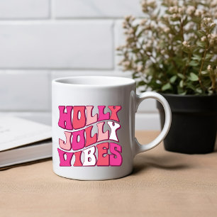 Taza De Café Holly jolly vibes: Navidades bebiendo café Mug