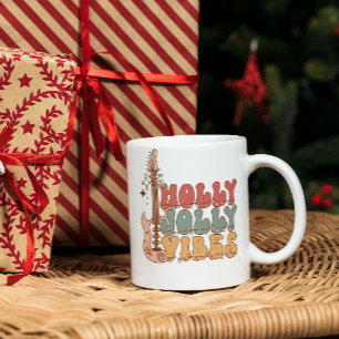 Taza De Café Holly jolly vibes: Navidades bebiendo café Mug