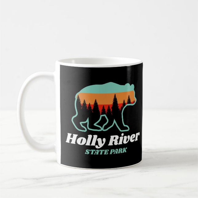 Taza De Café Holly River State Park West Virginia Bear Retro (Izquierda)
