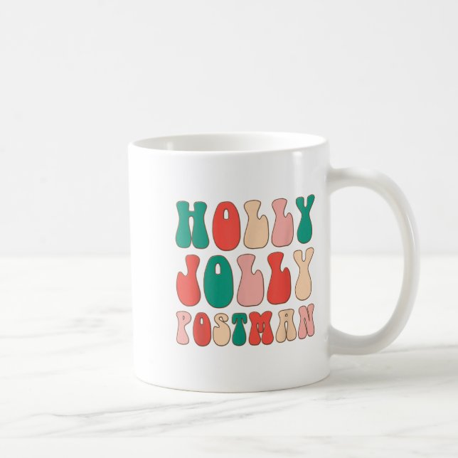 Taza De Café Holly Xmas Jolly Stman Retro Groovy Navidades Paja (Derecha)