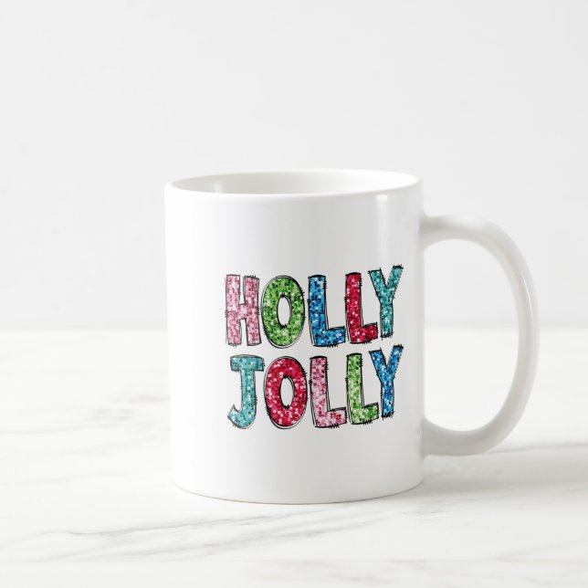 Taza De Café Holly Xmas Jolly Vibes Groovy Retro Hipe Navidades (Derecha)