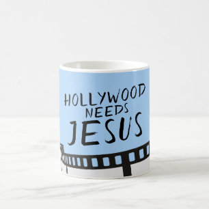 Taza De Café Hollywood necesita a Jesús en azul