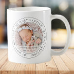 Taza De Café Holy Baptism Simple Frame Modern Custom Photo<br><div class="desc">This simple and classic design is composed of serif typography and add a custom photo. "My Holy Baptism" circles the photo of your baby,  child,  etc</div>