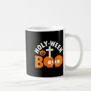 Taza De Café Holy-ween Boo Cruz Cristiana de Halloween y Calave