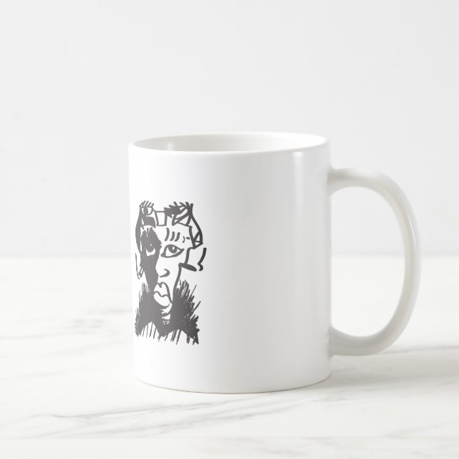 Taza De Café Hombre africano dibujando graciosa cita del clásic (Derecha)