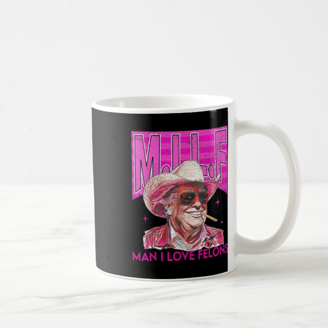 Taza De Café Hombre Amo A Los Felons Divertidos Rosa Trump 2024 (Derecha)