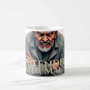 Taza De Café Hombre anciano enfadado - Ilustración de dibujos a