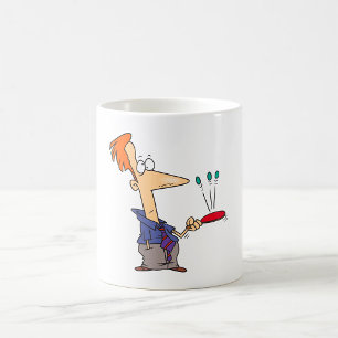 Taza De Café Hombre Boundando Bolas En Un Bate
