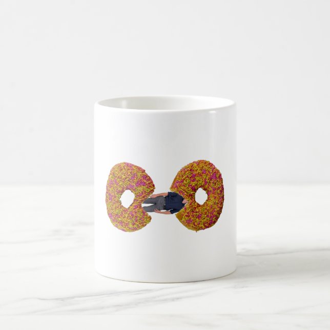 Taza De Café Hombre comiendo donuts (Centro)