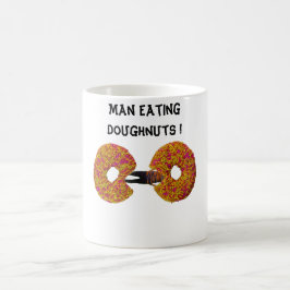 Taza De Café ¡Hombre comiendo Doughnut!