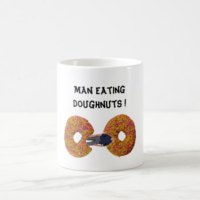 Taza De Café Hombre comiendo Doughnut café Mug (Centro)