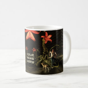 Taza De Café Hombre con perro escapando de la ciudad