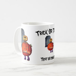 Taza De Café Hombre de calabaza lindo Tombstone Halloween perso