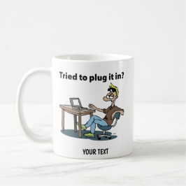 Taza De Café Hombre de dibujos animados de soporte técnico