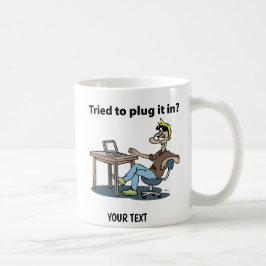 Taza De Café Hombre de dibujos animados de soporte técnico